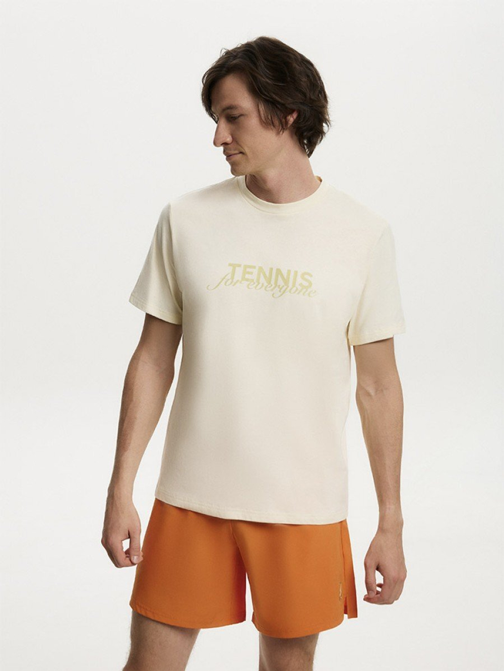 ОДЕЖДА ДЛЯ ТЕННИСА Мужская, Футболка SEVENSIX VICTORY COTTON T-SHIRT CREAM .