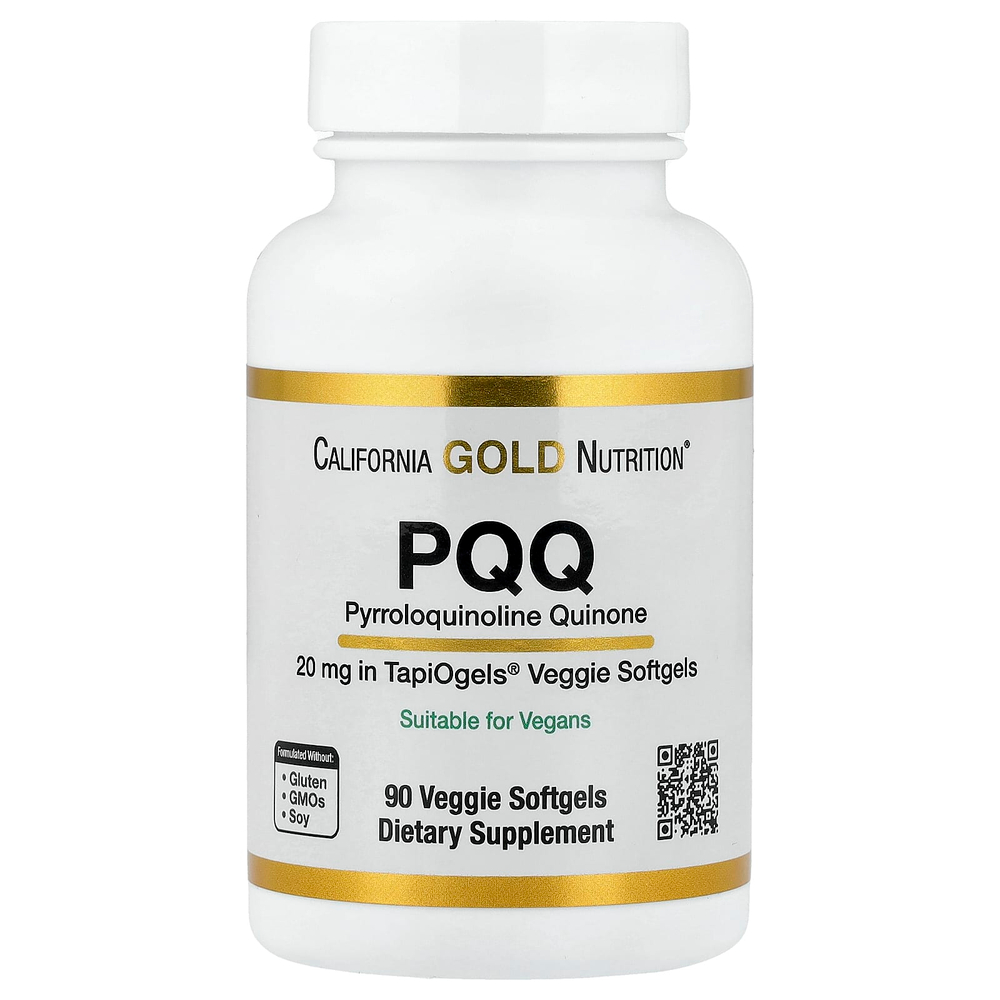 California Gold Nutrition, Пирролохинолинхинон, 20 мг, 90 растительных капсул