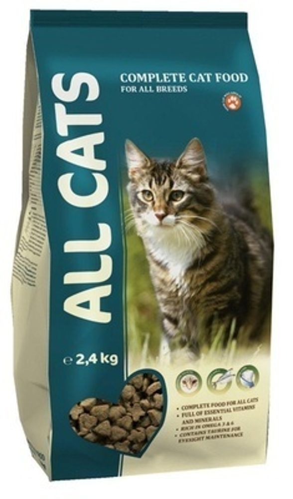 Сухой корм All Cats для взрослых кошек, с курицей, 2.4 кг