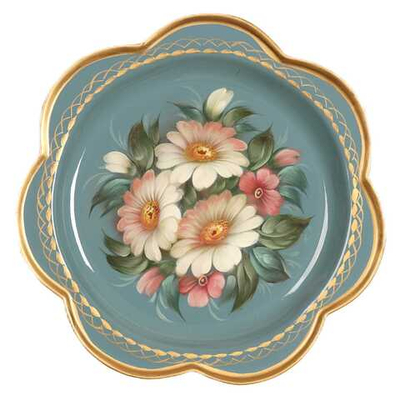 Жостовский поднос декоративный, размер 18 см (A1), металлический