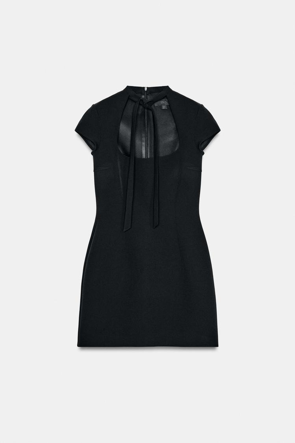 ZARA КОРОТКОЕ ПЛАТЬЕ С ЗАВЯЗКАМИ, ЧЕРНЫЙ