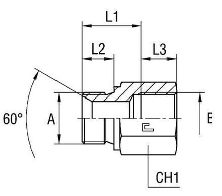 Соединение PF BSP 1/2" BSP 1/2" L66