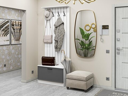 Прихожая Стиль-01 Stormy Silk Белый