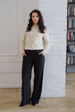 Кардиган сливочный из трикотажного вельвета