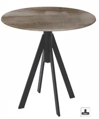 Стол Fuoz Werzalit Woodart HPL, Ø60 см, верзалит исландский дуб 2