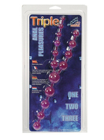 Фиолетовые анальные бусы Triple Anal Pleasure (30 см , фиолетовый) (Цвет: фиолетовый)