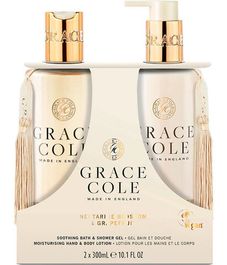 Цветок нектарина и грейпфрут, подарочный набор для тела (гель для душа и лосьон для тела), Grace Cole