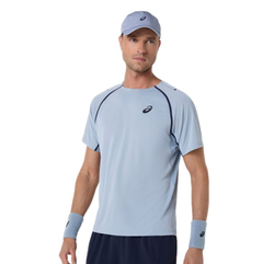 Мужская теннисная футболка Asics Match Short Sleeve - grey blue