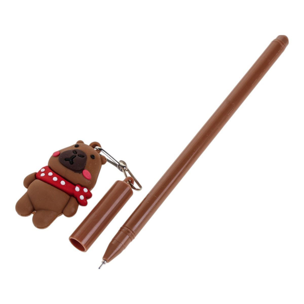 Ручка гелевая "Капибара", 0,5мм, синяя, с игрушкой, 4 вида микс (Комплект 40шт.)