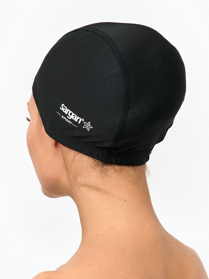 Шапочка для плавания лайкровая Sargan Классика унисекс черная