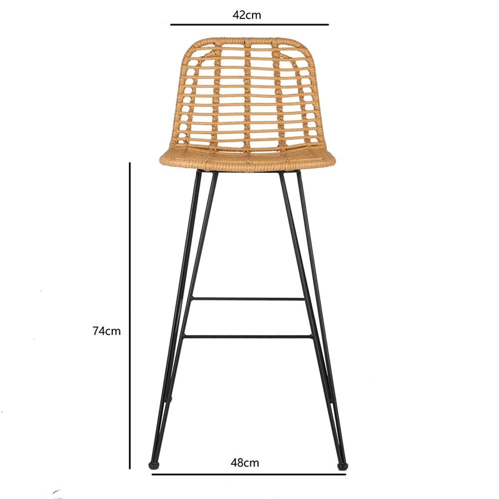 Стул барный Bergenson Bjorn Vetle Flat, ротанг