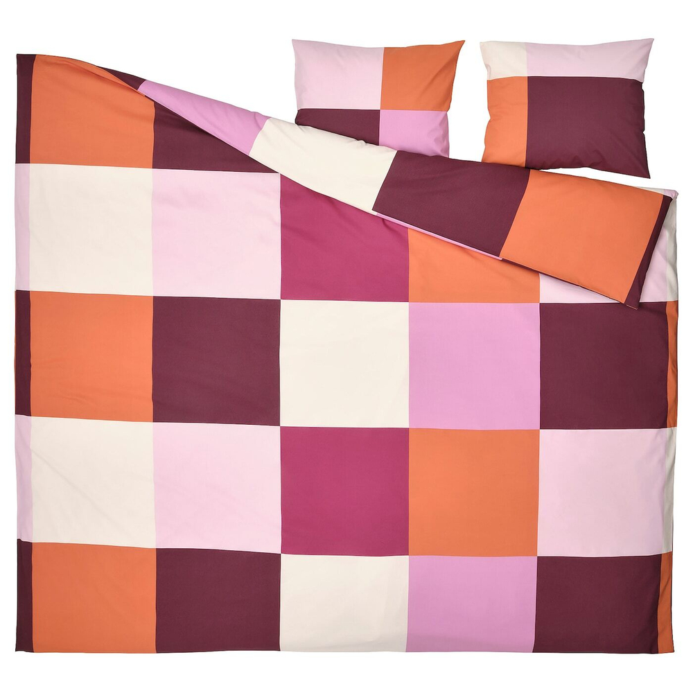 IKEA BRUNKRISSLA  (ИКЕА БРУНКРИССЛА)  -  Пододеяльник и 2 наволочки, розовый, 200x200/50x60 см