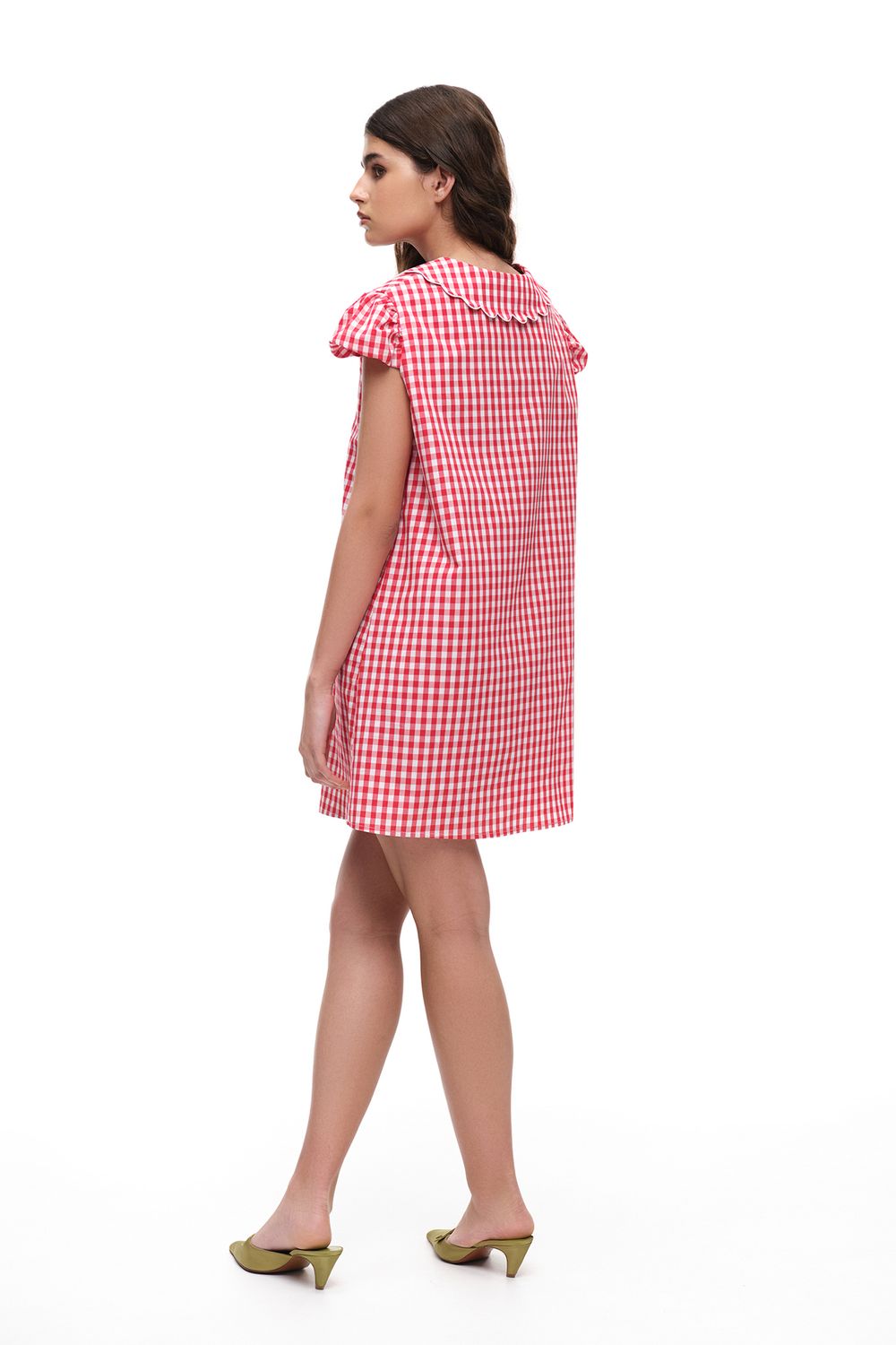 Платье мини в клетку (Биркин), красное