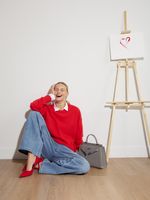 PERFECT JEANS С ЗАЩИПАМИ BLUE