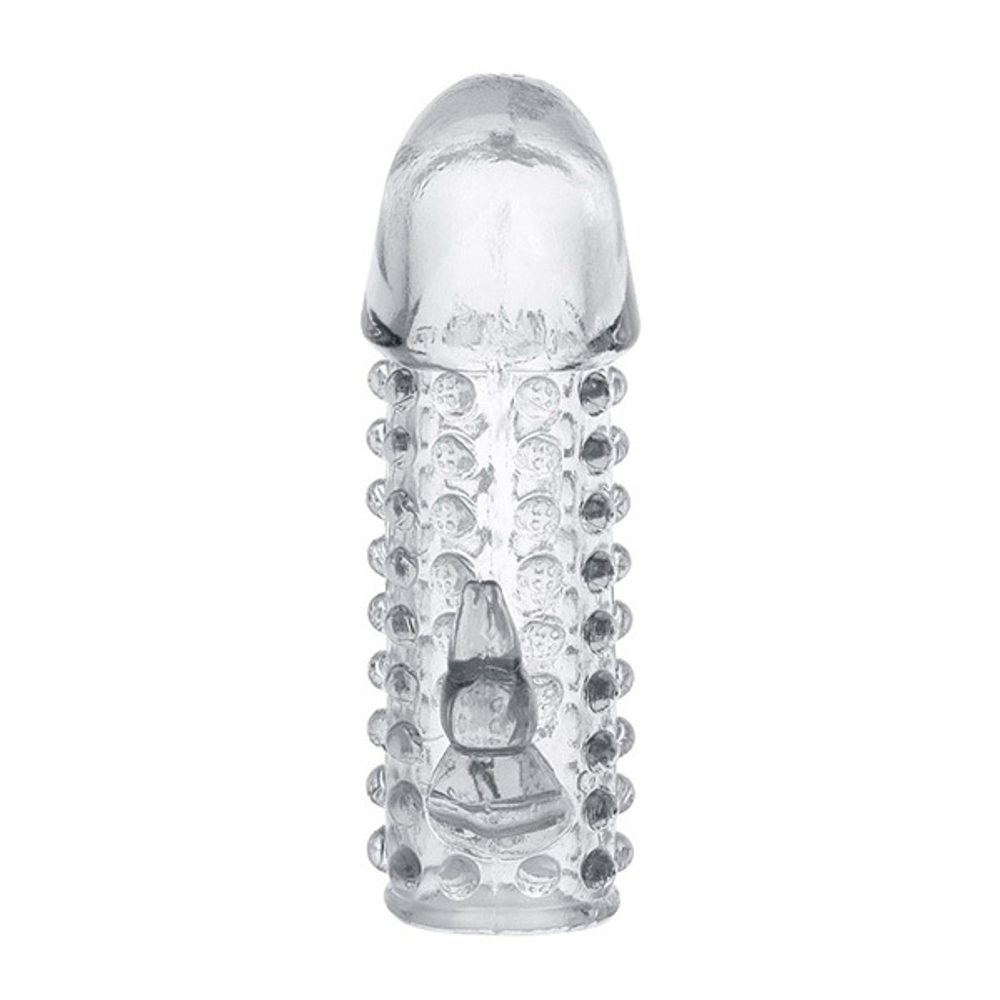 Гелевая прозрачная насадка 13см с 2 отростками ToyFa Basic 818018-1