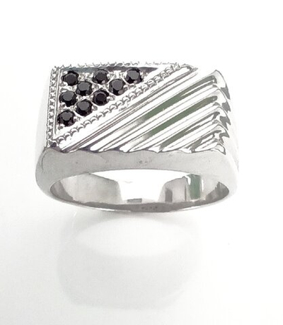 Печатка Эстерелла, серебро 925 пробы, родирование, фианит/Ф