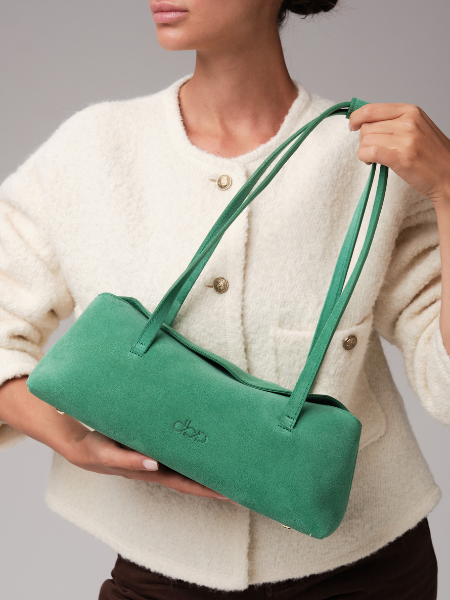 Женская замшевая сумка DBR 31127 брел.зеленый