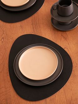 Набор из 4-х двухсторонних сервировочных салфеток Drop, 33х41 см, черный/светло-серый