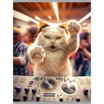 Тетрадь А4 96л клетка "Пушистый диджей" (Эксмо)