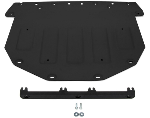 Защита картера и КПП Rival (черная) для Land Rover Range Rover Evoque II (V - 2.0 (200 л.с.); 2.0TD (150/180 л.с.)) 2018-н.в., штампованная, алюминий 4 мм, без крепежа, 3.3130.1