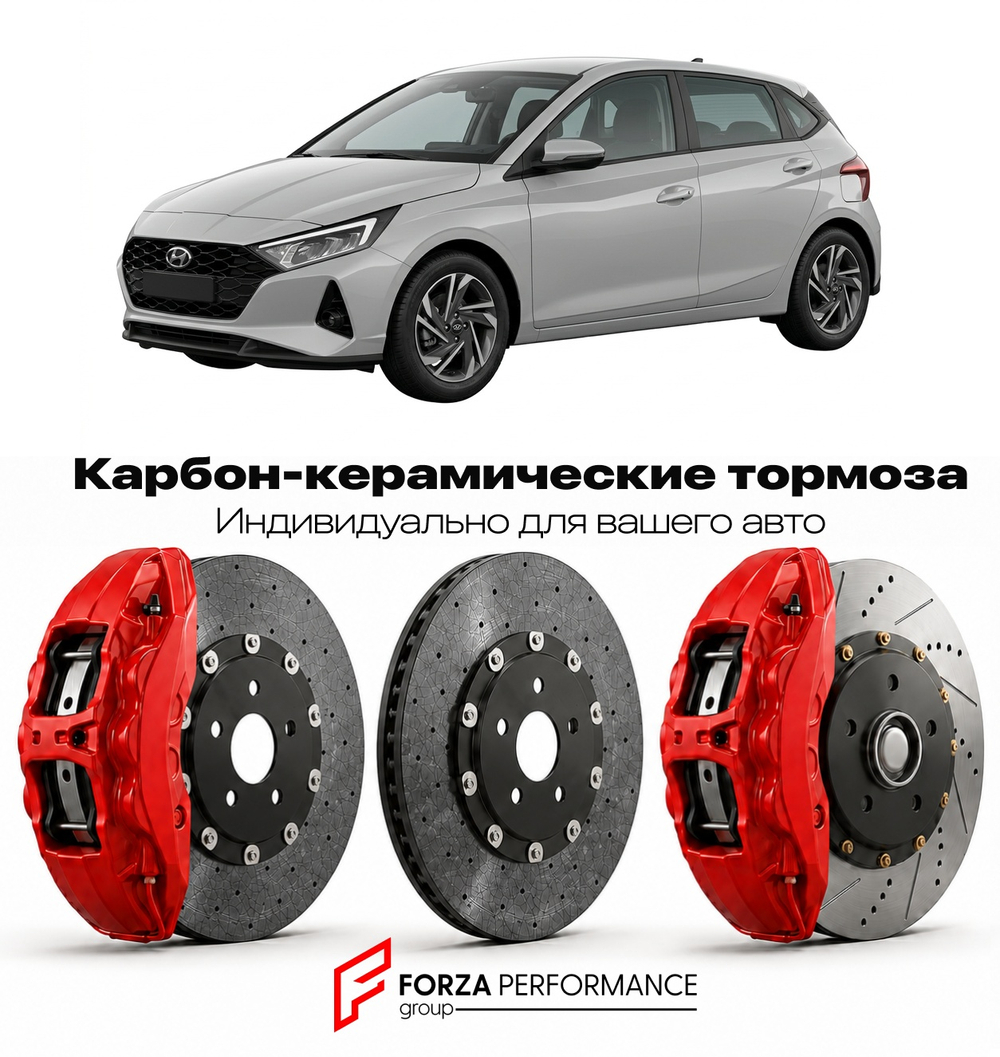 Карбон-керамическая тормозная система для Hyundai i20 III BC3 2020-2026 Хендай