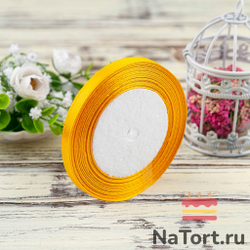 Лента атласная 6 мм  (23 метра, цвет №17 оранжевый)