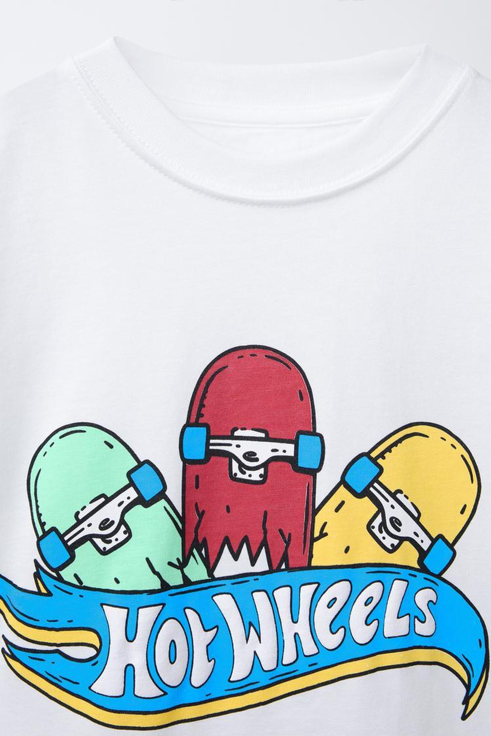ZARA ФУТБОЛКА С ПРИНТОМ HOT WHEELS ™ MATTEL, БЕЛЫЙ