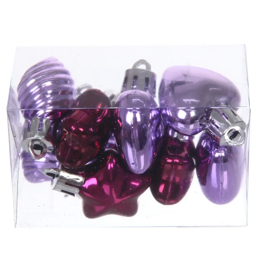 Набор ёлочных украшений «Сказочная зима» 45 предметов, Рубин/Розовый/Лаванда