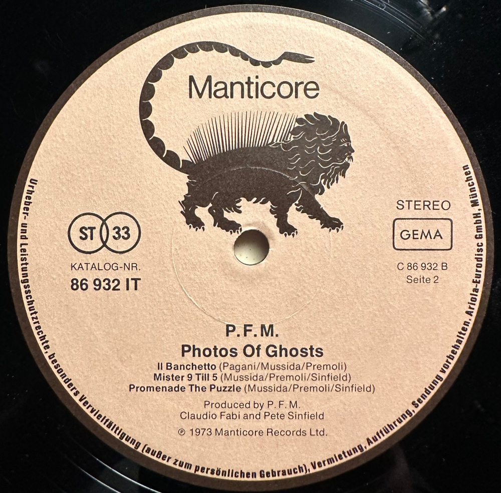 Premiata Forneria Marconi - Photos Of Ghosts (Германия 1973г.)
