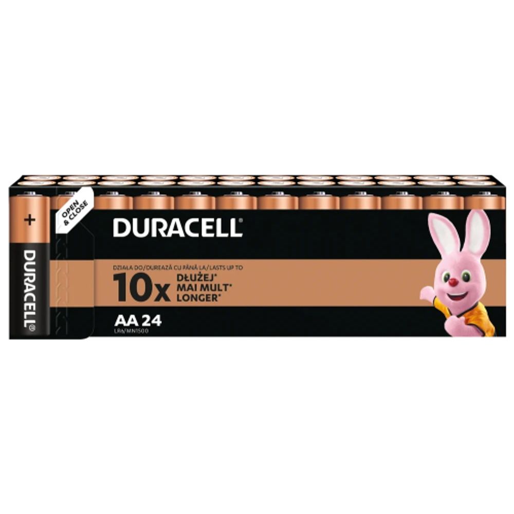 Батарейки Duracell 1024886 АА алкалиновые 1,5v 24 шт. LR6-24BL BASIC | Батарейки Щелочные (Алкалиновые)