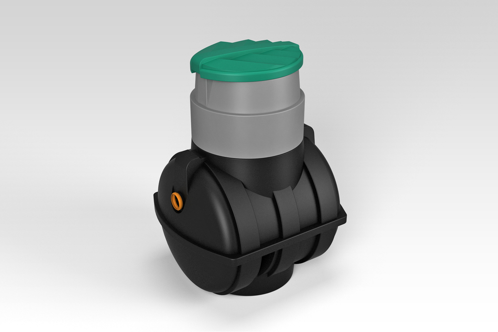Септик отстойного типа ЭкоПром Rostok Мини 1000 л. горизонтальный / 300 л. в сутки / 1-3 чел. / самотечный сброс (110x128x176см;65кг;черный) - арт.555764