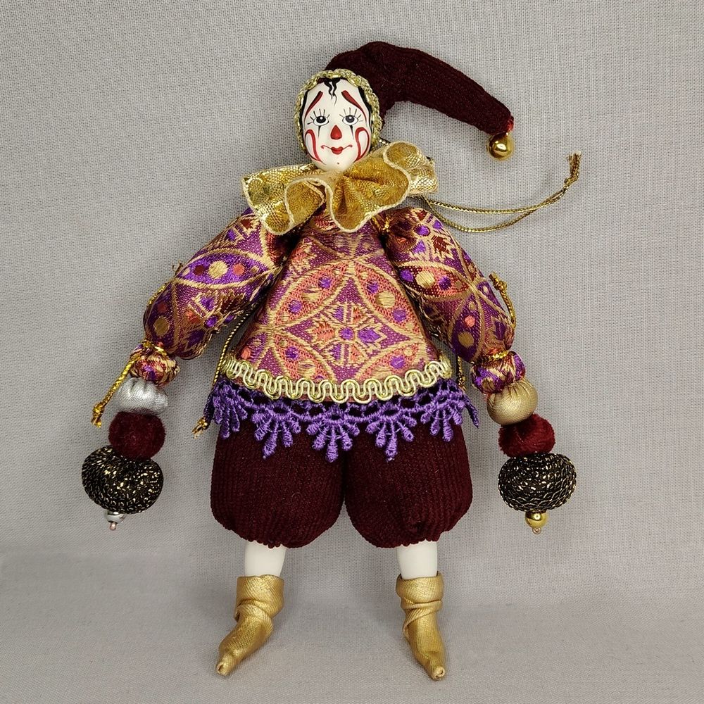 Ёлочная игрушка Клоун в колпачке