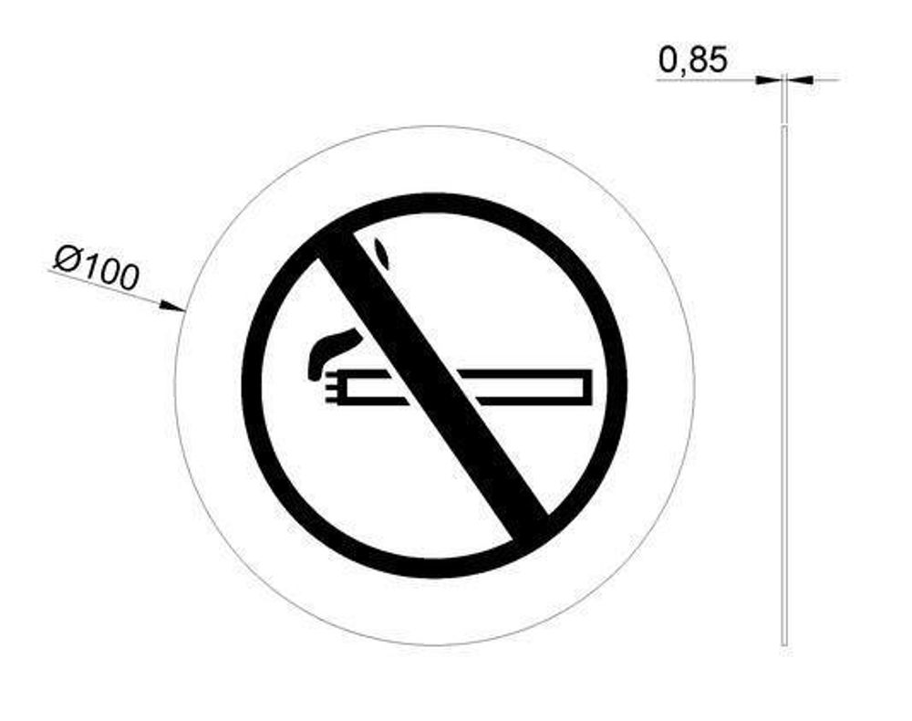 Табличка "Не курить" нерж. сталь NOFER 16730.2.S матовый