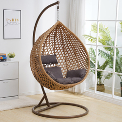 Подвесное кресло из искусственного ротанга МД-1000 — Бежевый