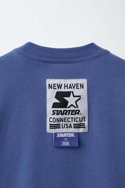 ZARA ФУТБОЛКА С ПРИНТОМ И ЛОГОТИПОМ STARTER ®, СИНИЙ