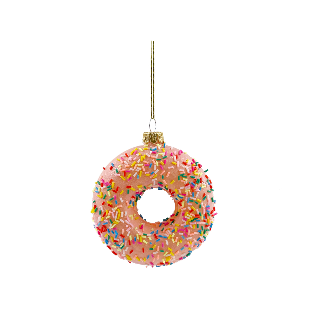 Набор елочных игрушек 6шт 9см ChristmasDeLuxe Пончик в посыпке в ассортименте бело-розовый