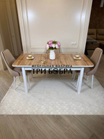 Большой кухонный стол "МАКСИ" дуб вотан и стулья "Сорренто" 4 шт