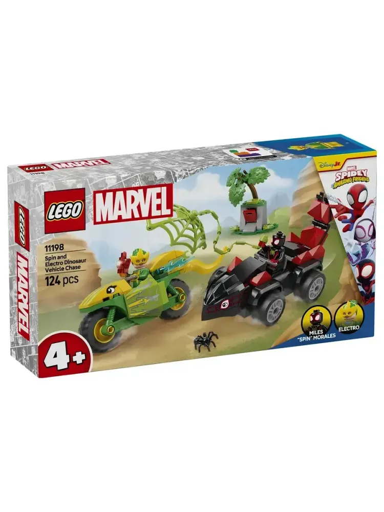 Конструктор Marvel 11198 Дино-гонщики Спин и Электро