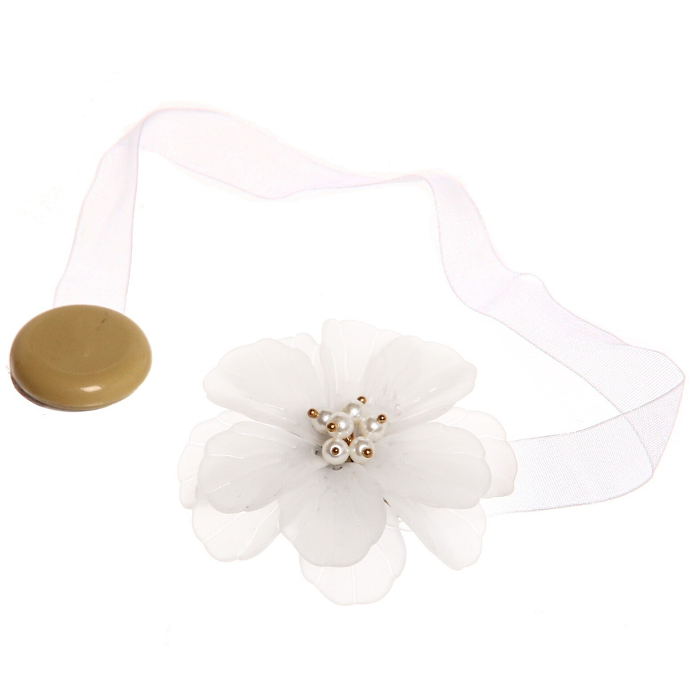 Подхват для штор на магните «Орхидея белая» 6см S1446 Ультрамарин