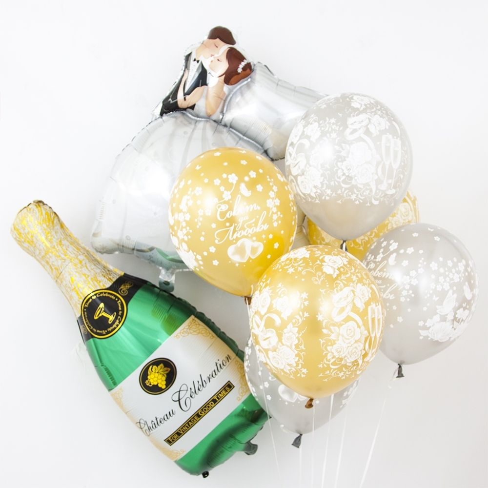 Шар (39"/99 см) Фигура, Бутылка шампанского 1 шт.