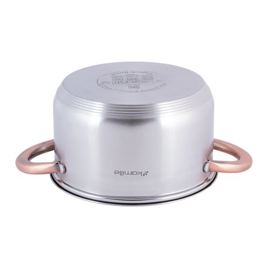 Кастрюля 3 л. из нержавеющей стали Kamille KM 4932 с медными ручками