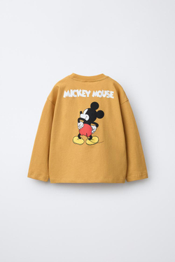 ZARA ЛОНГСЛИВ С ПРИНТОМ MICKEY MOUSE © DISNEY, ГОРЧИЧНЫЙ