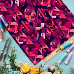 Ткань премиум габардин фантазийная мозаика