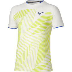 Мужская теннисная футболка Mizuno Stargazer Shadow Graphic Short-Sleeve - white/yellow