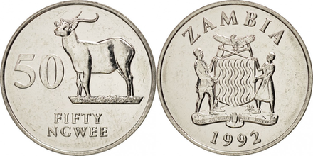 Замбия 50 нгве, 1992 Козел UNC