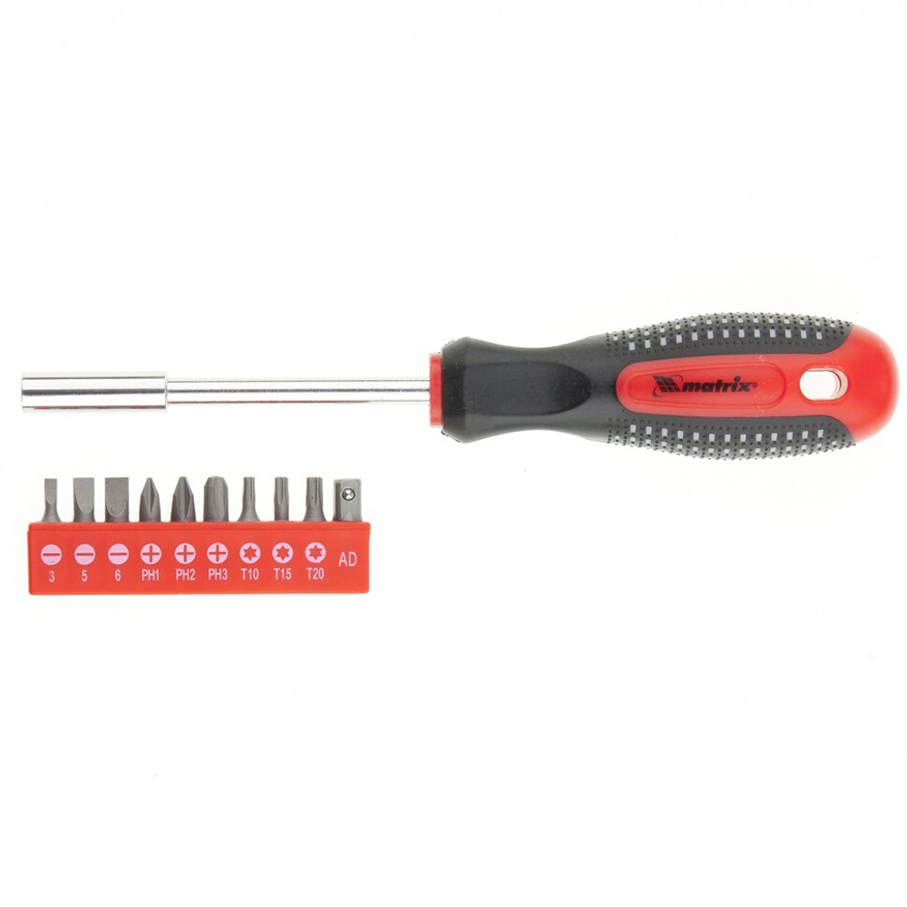 Отвертка Fusion с набором бит и адаптером 11шт "anti slip"  Matrix 11453