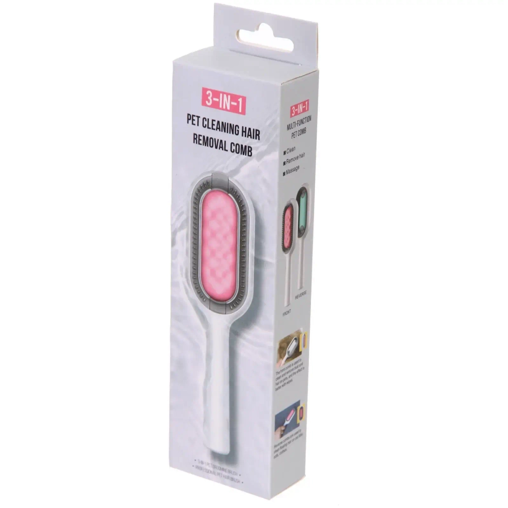 Расческа - пуходерка 3 в 1, валик для сбора шерсти «ПРОФФ - МОЙ БРО», цвет мятный, 18,5*2,8см (коробка)