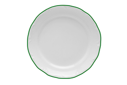 Тарелка мелкая 18 см, кант зелёный