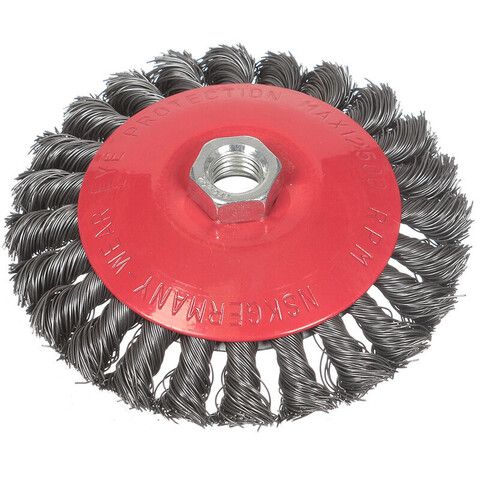Щетка для УШМ Bartex, 125 мм, тарелка, крученая проволока, гайка М14, 882125, шт