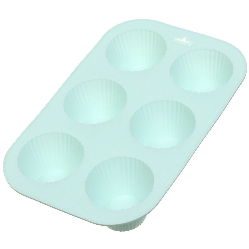 Форма для выпечки силикон, 17.5х25.5 см, прямоуг, 6 кексов, Daniks, Квантум, Y4-5173